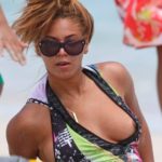 Beyonce boob slip bikini malfunction