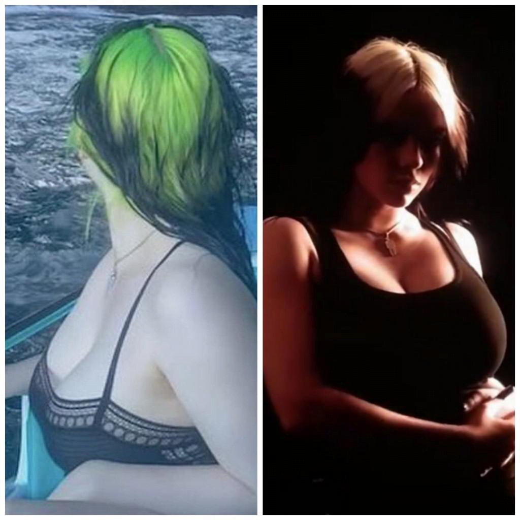 I want to put my cock between Billie Eilish's big tits