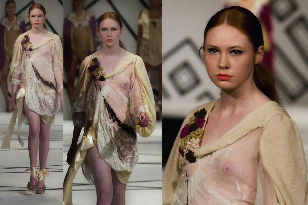 Karen Gillan on the catwalk