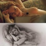 Kate Winslet nude from 'Titanic 1997' along with that Original Painting of her shown in the film.