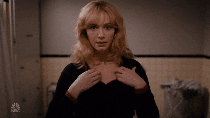 Christina Hendricks adjusting her perfect tits (Good Girls)