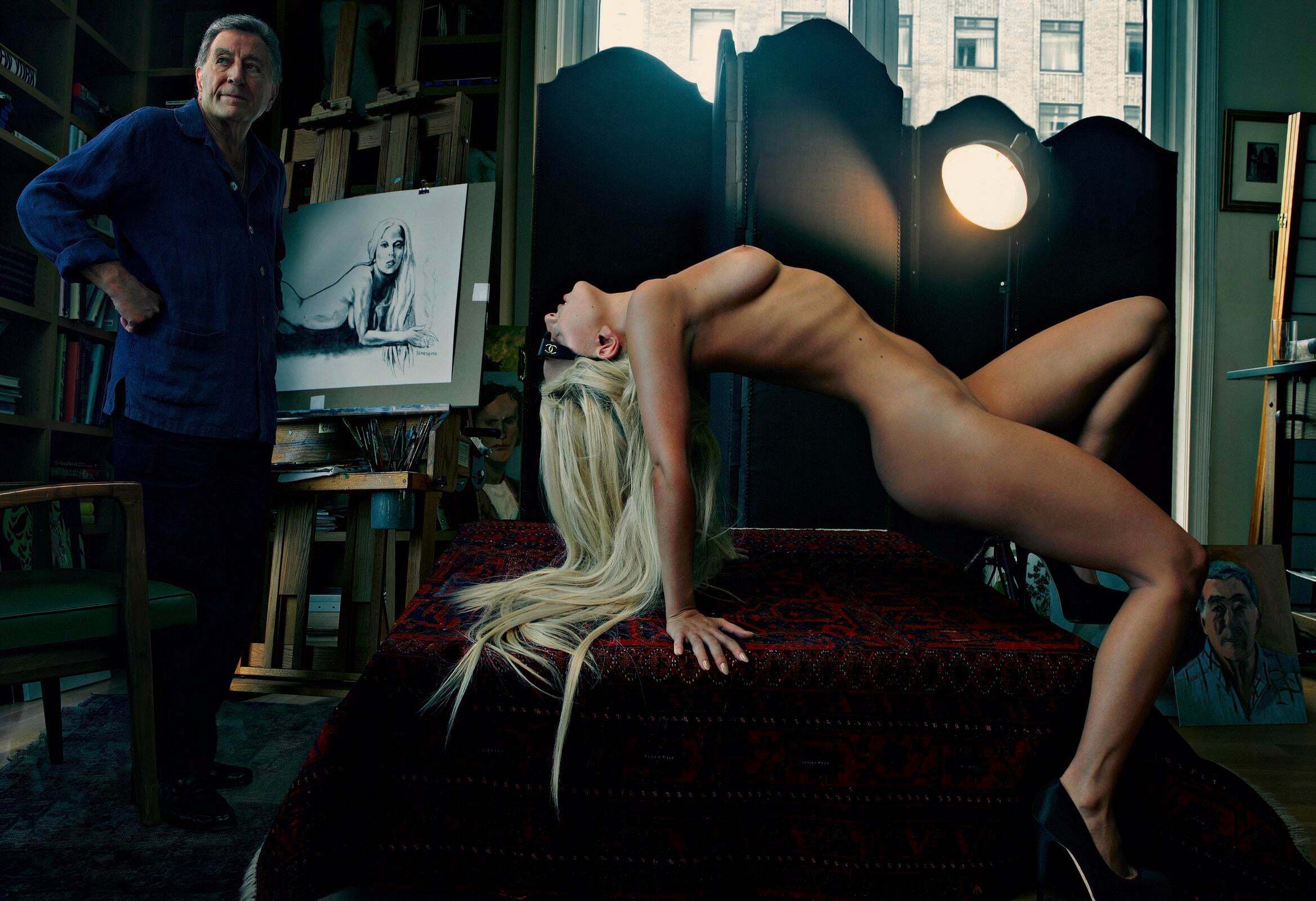 Lady Gaga posing for Vanity Fair