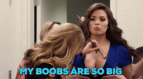 Ashley Graham being amazed by how big her boobs are is so sexy