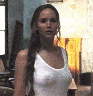 Jennifer Lawrence teasing her hard nipples