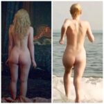 Dakota Fanning’s booty (right) vs her little sister Elle Fanning’s booty (left) 😅