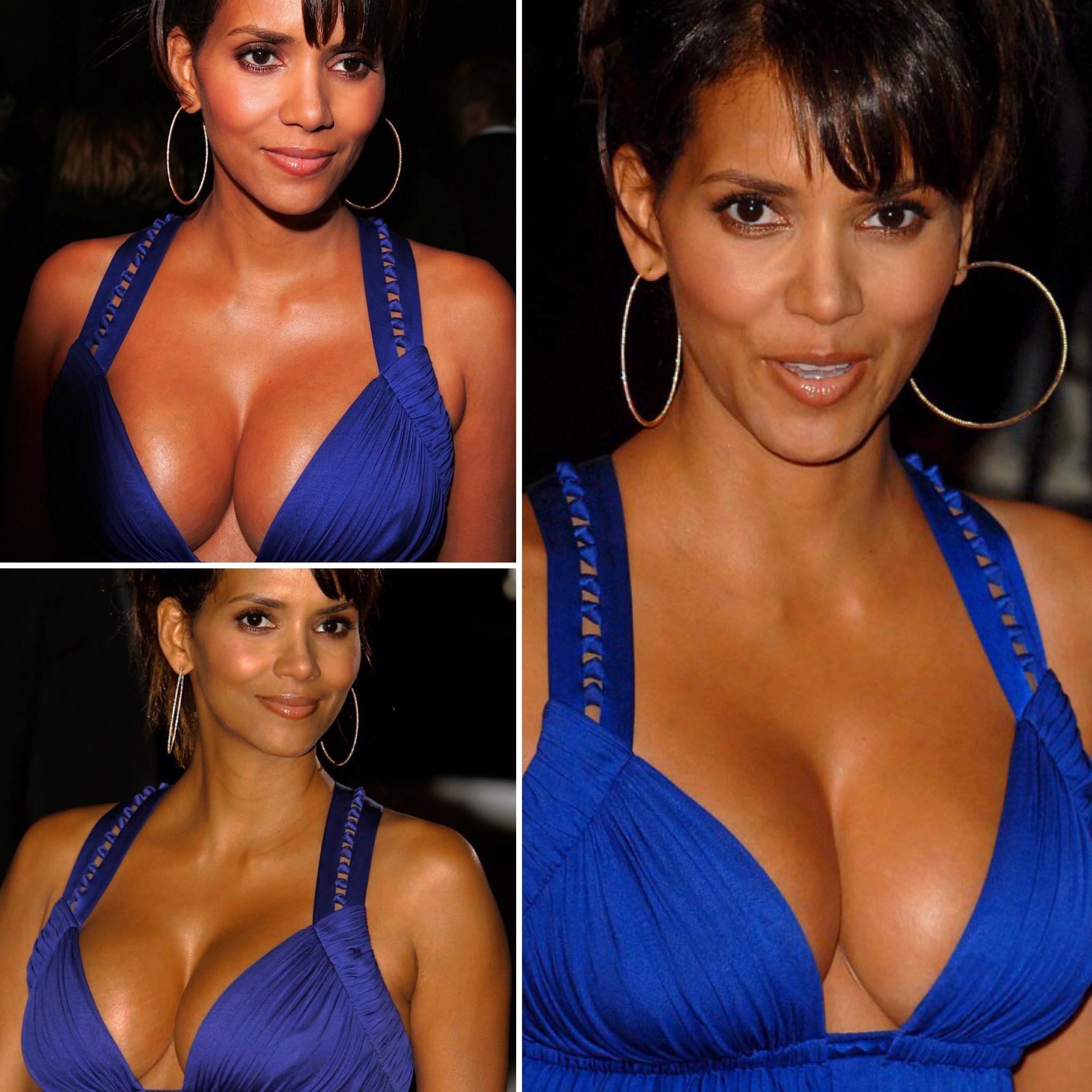 Halle Berry draining my nuts with these fat juicy tits
