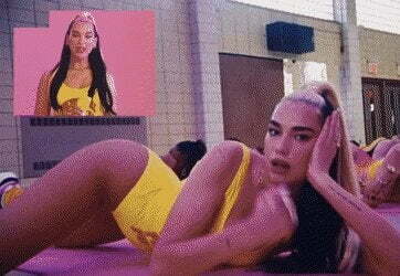 Dua Lipa showing off her handjob skills