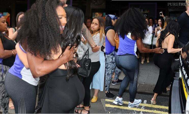 Kim Kardashian and Serena Williams on their way to their fat asses pounded together.