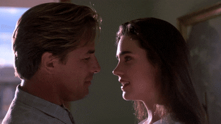 Jennifer Connelly kisses Don Johnson in "The hot spot"