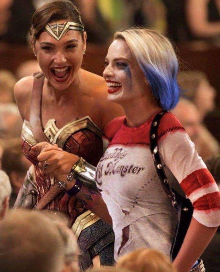 Gal Gadot and Margot Robbie after Gal forced Margot to suck a couple dozen cocks on set