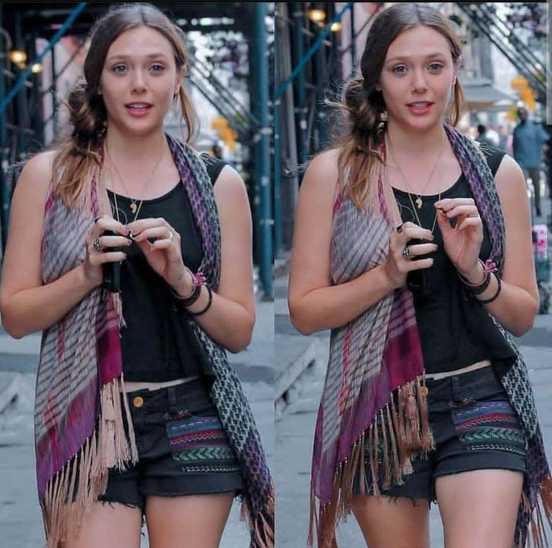 I find Elizabeth Olsen in casual clothes is sexier than when she is all glammed up... Pretend she is this college girl u started hooking up recently.. U find out she really a nympho and likes to fuck in public.. Where would u fuck her?