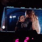 Maisie Williams and Sophie Turner having fun on the set of GoT. Makes me wonder what they did behind closed doors.