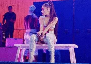 Ariana Grande opening up her legs