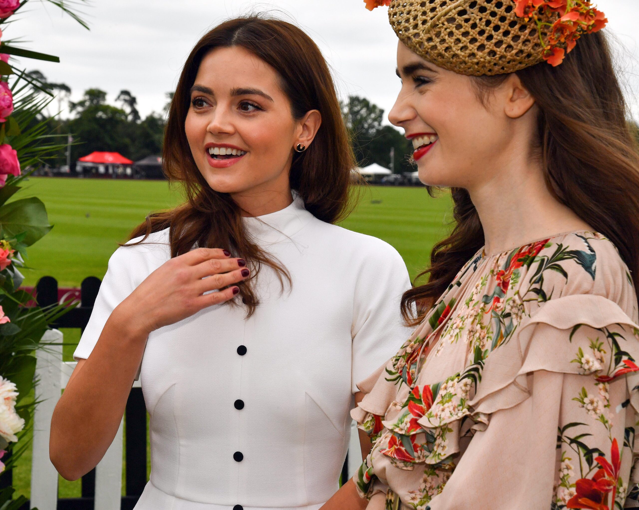 Jenna Coleman and Lily Collins right before their skull fucking