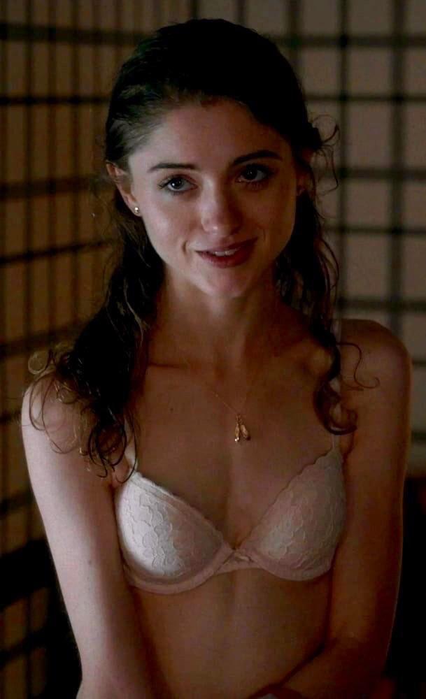 Natalia Dyer in her bra