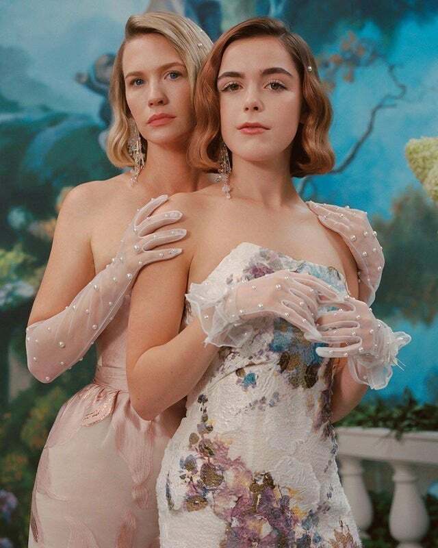 I want to blow a giant cum load over both Kiernan's and January's faces side by side and then take another photoshoot of them like that [January Jones] [Kiernan Shipka]