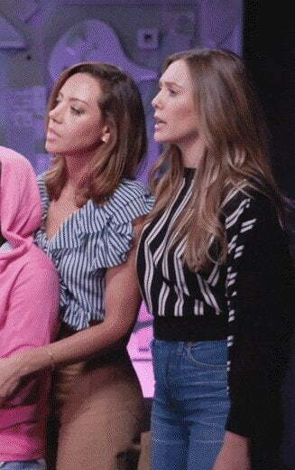 Elizabeth Olsen and Aubrey Plaza definitely fucked. Aubrey definitely licked Elizabeth’s asshole, spanked her big booty and used a dildo to titfuck Elizabeth’s big tits