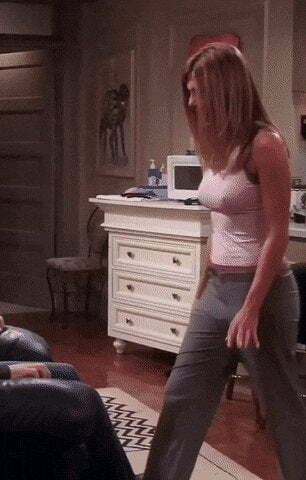 Jennifer Aniston's nipples never got any harder than in this scene on "Friends"