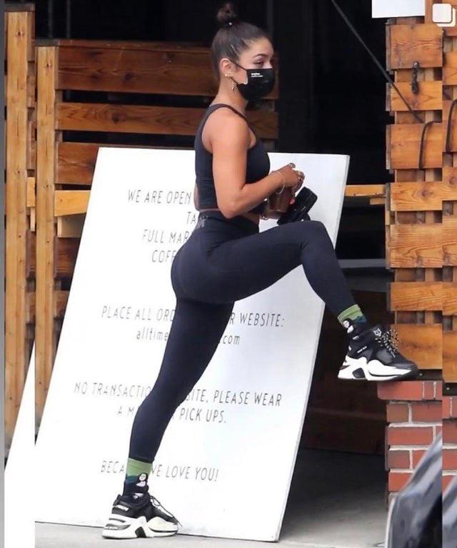 Vanessa Hudgens stretching