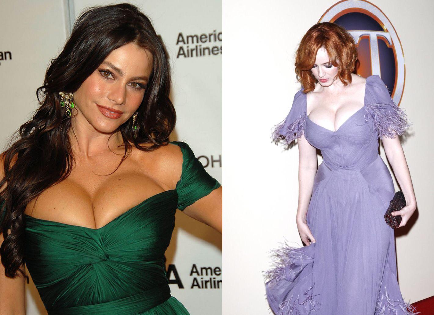 Can't stop thing about Sofia Vergara and Christina Hendricks giving me a double tittyfuck with their massive MILF milkers