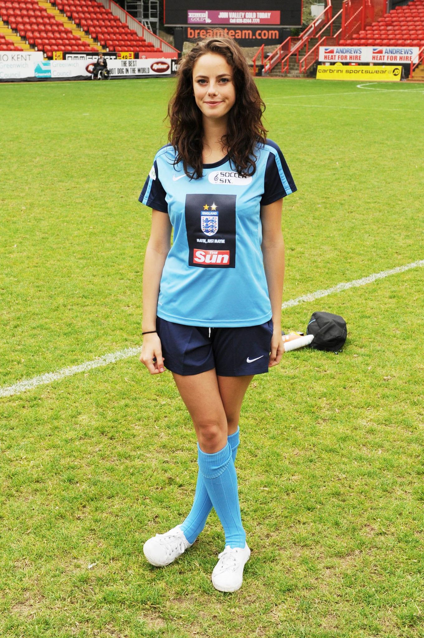 Kaya Scodelario at a soccer match