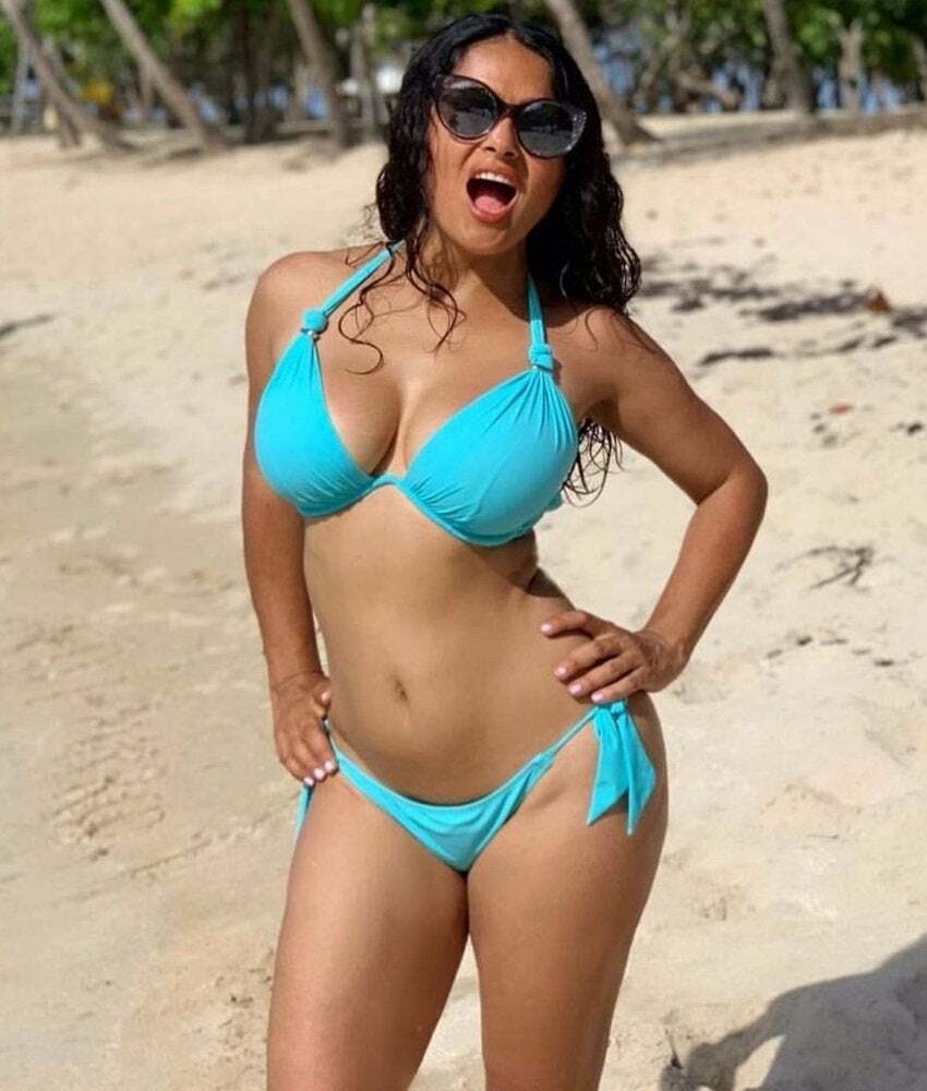 Salma Hayek birthday bikini