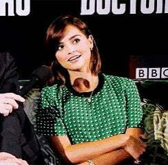 Jenna Coleman is clearly used to having many cocks being up in her fuckable face.