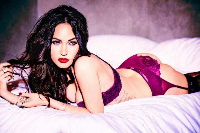 Megan Fox in Purple Lingerie Bikini