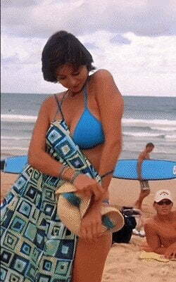 At the beach with your friend and his mother [Catherine Bell]