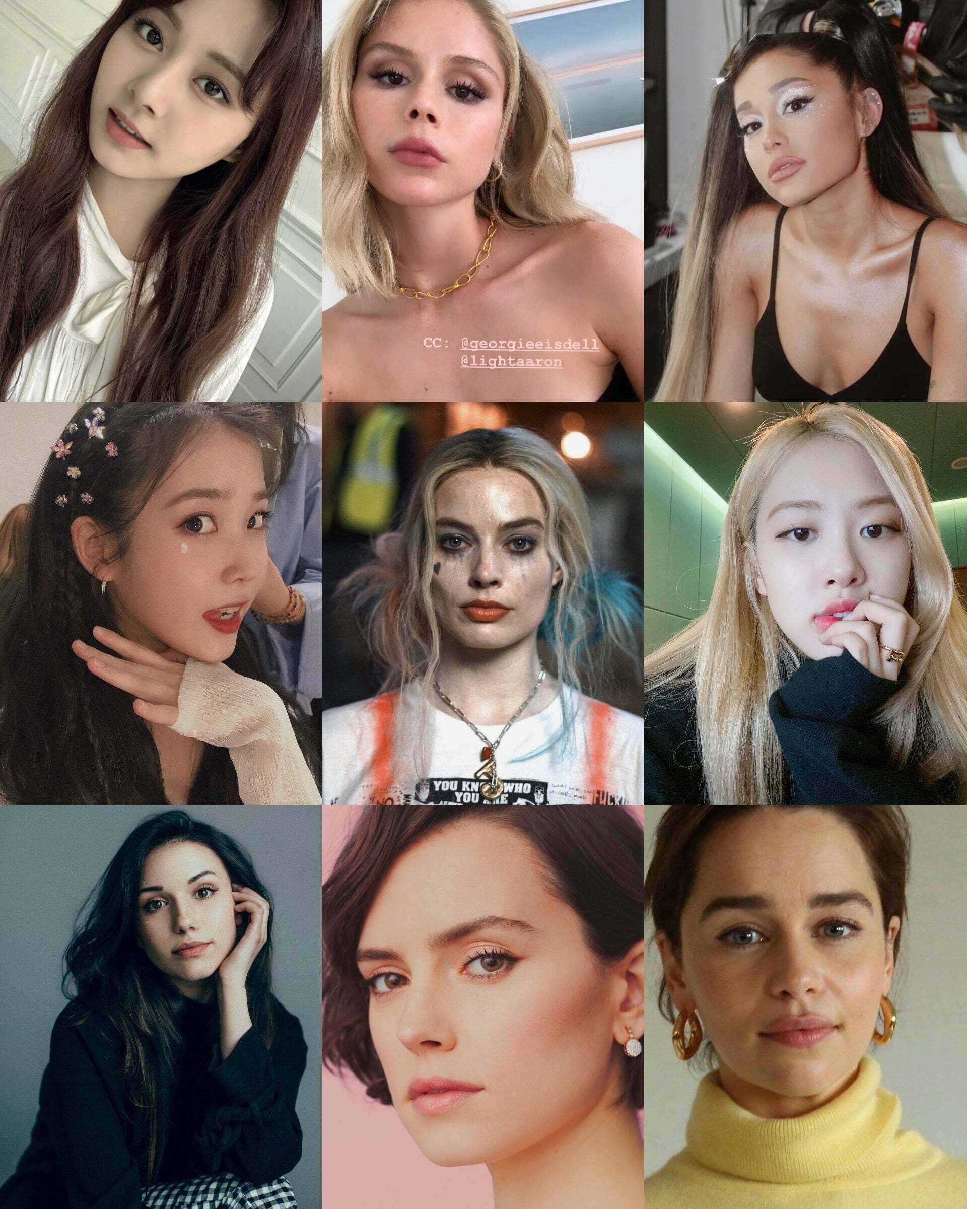 Who's face would you love to cover in your cum after a nice Blowjob. Tzuyu ( Chou Tzu-yu ) , Erin Moriarty, Ariana Grande, IU ( Lee Ji-eun ), Margot Robbie, Rosé ( Roseanne Park ), Grace Fulton, Daisy Ridley, Emilia Clarke