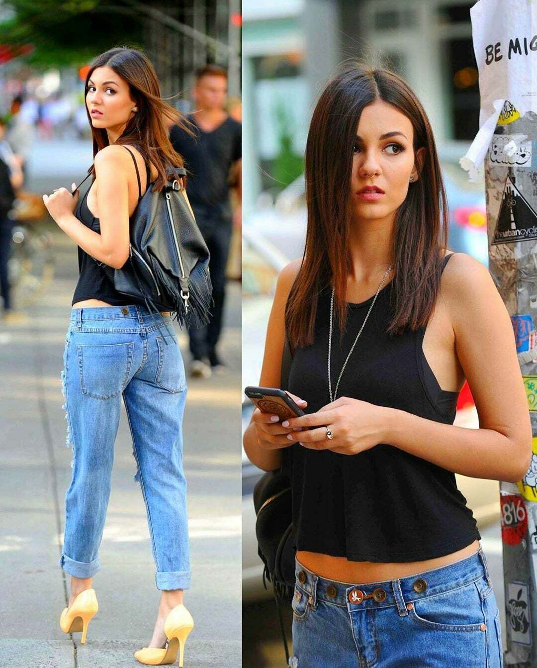 Victoria Justice is a snacc. She looking around hoping someone is man enough to dare to rip her jeans down and fuck her in public