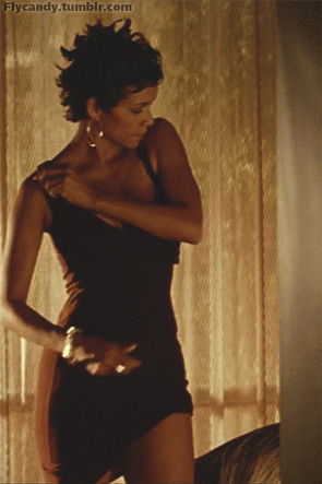 Halle Berry getting comfortable for you coming over.