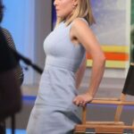 Kristen Bell as she sees a group of producers marching towards her with their cocks out.