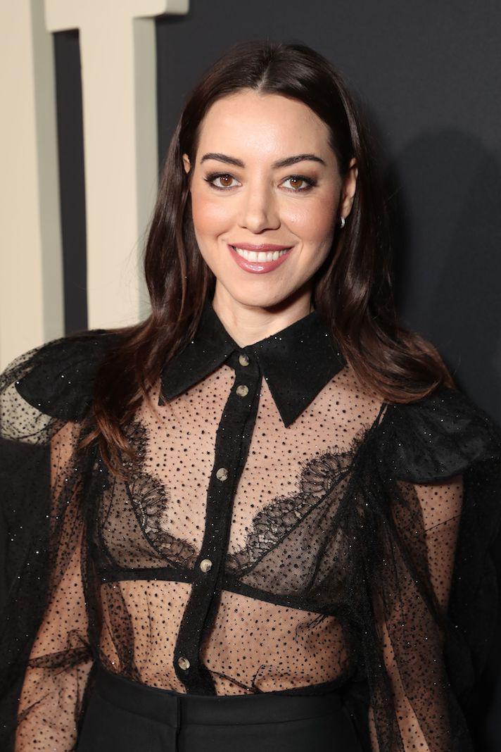 Aubrey Plaza in a hot see through top