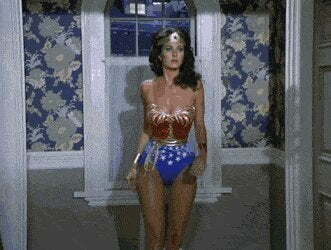 Lynda Carter plots in Wonder Woman