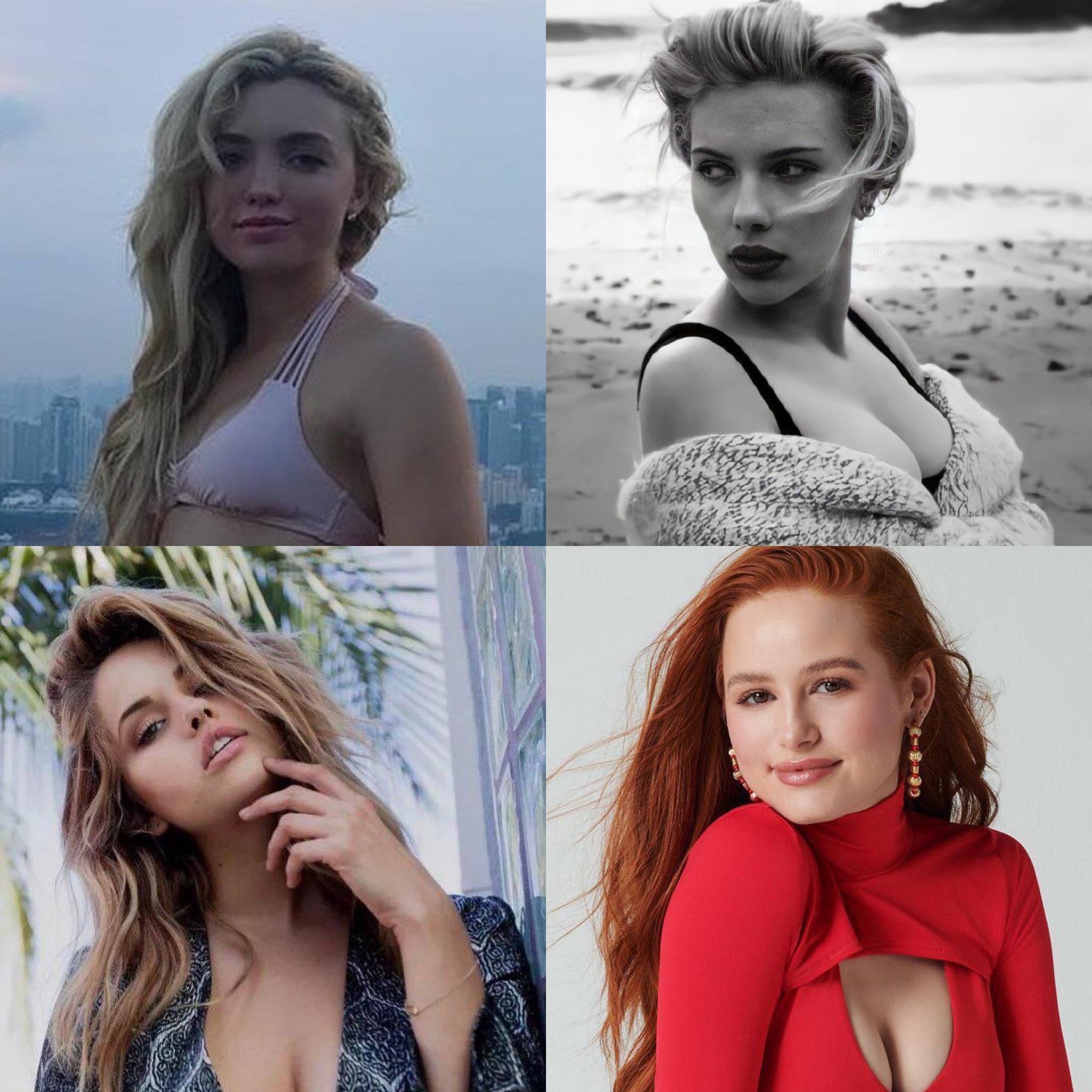 What’s your fantasy with these women Peyton List, Scarlett Johansson, Debby Ryan, Madelaine Petsch