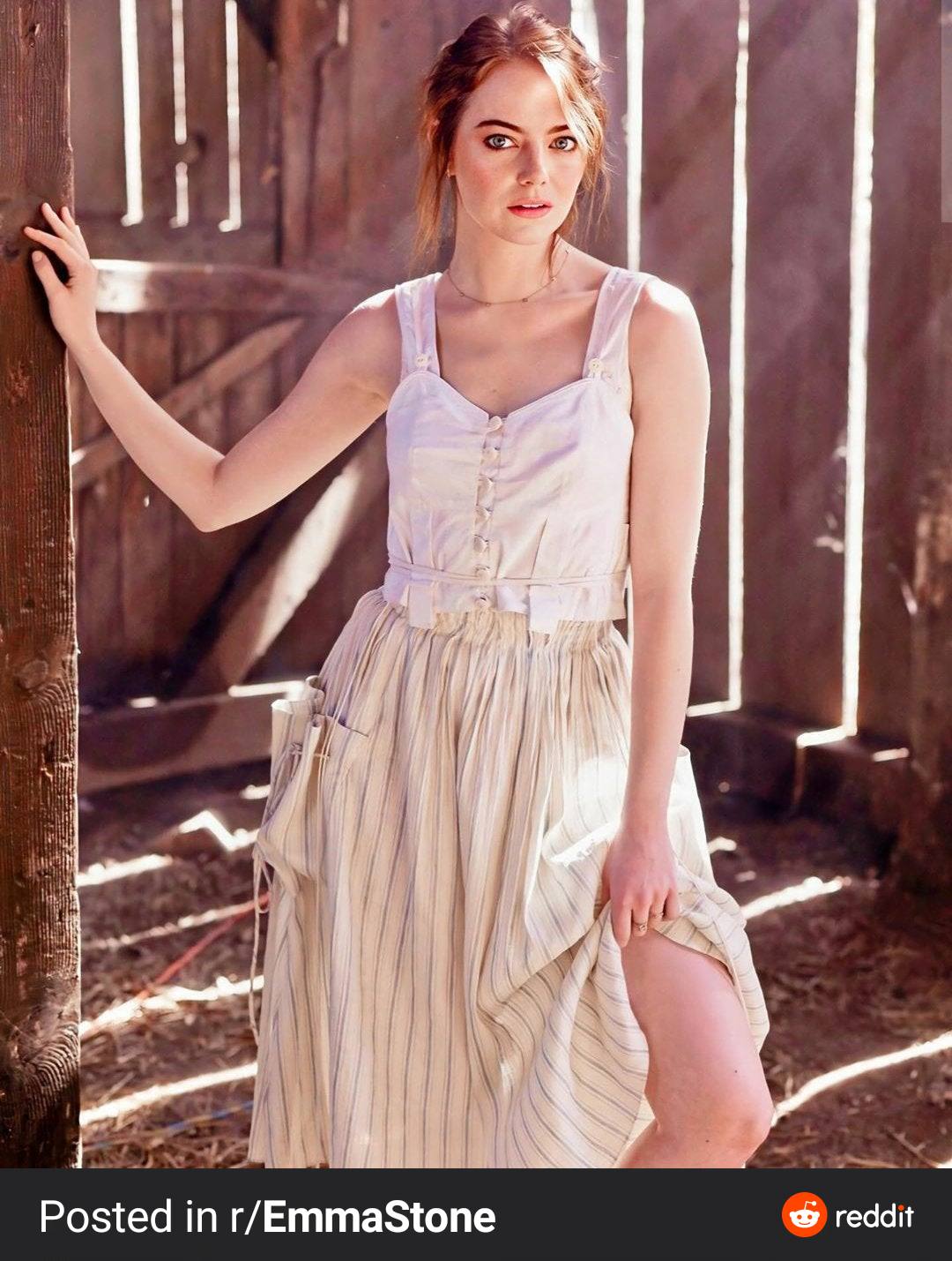 In the barn with Emma Stone