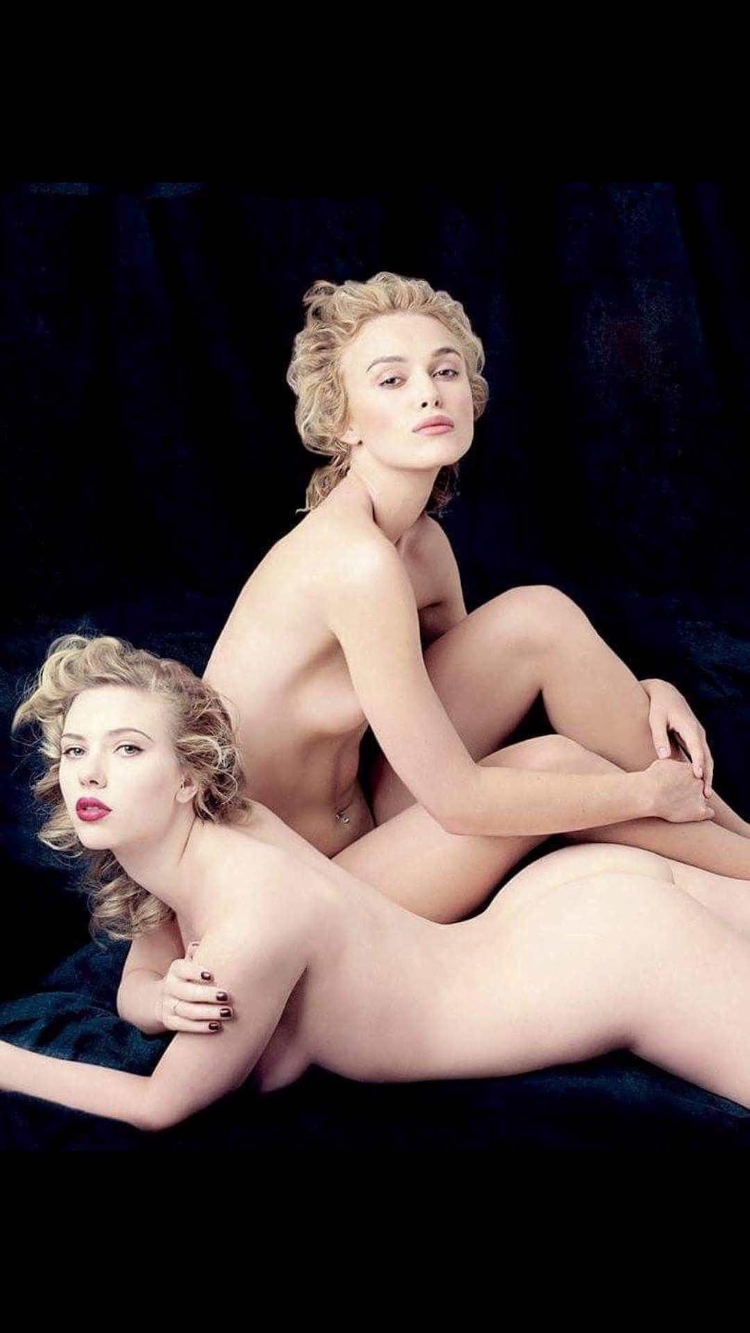 Scarlett Johansson and Keira Knightly waiting to be covered in