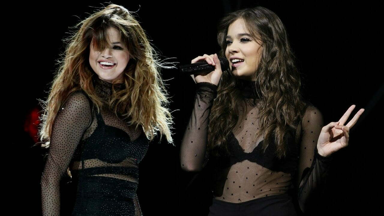 Selena Gomez & Hailee Steinfeld, I always imagine them picking a guy in the audience, for a traditional backstage threesome