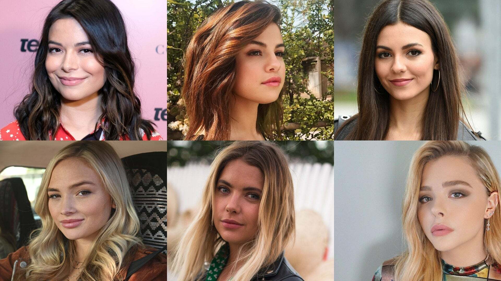 Miranda Cosgrove, Selena Gomez, Victoria Justice, Natalie Alyn Lind, Ashley Benson, Chloe Moretz. Take one for pussy, one for ass, one for sensual blowjob, one for sloppy blowjob, one for 69, one for titfuck and why