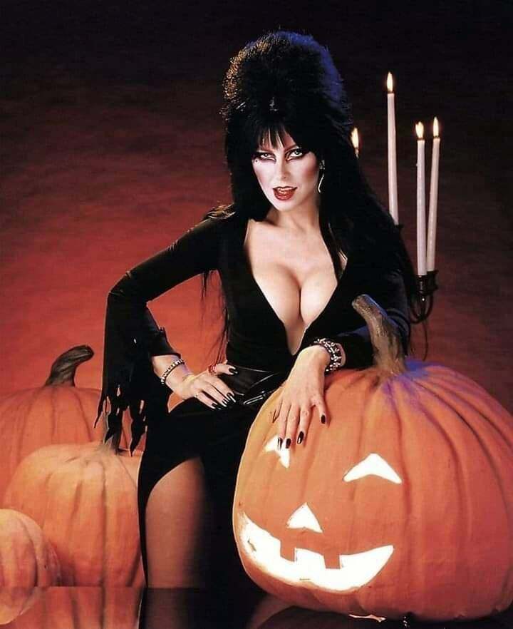 Celebrate Halloween by pumping out a big load to Elvira