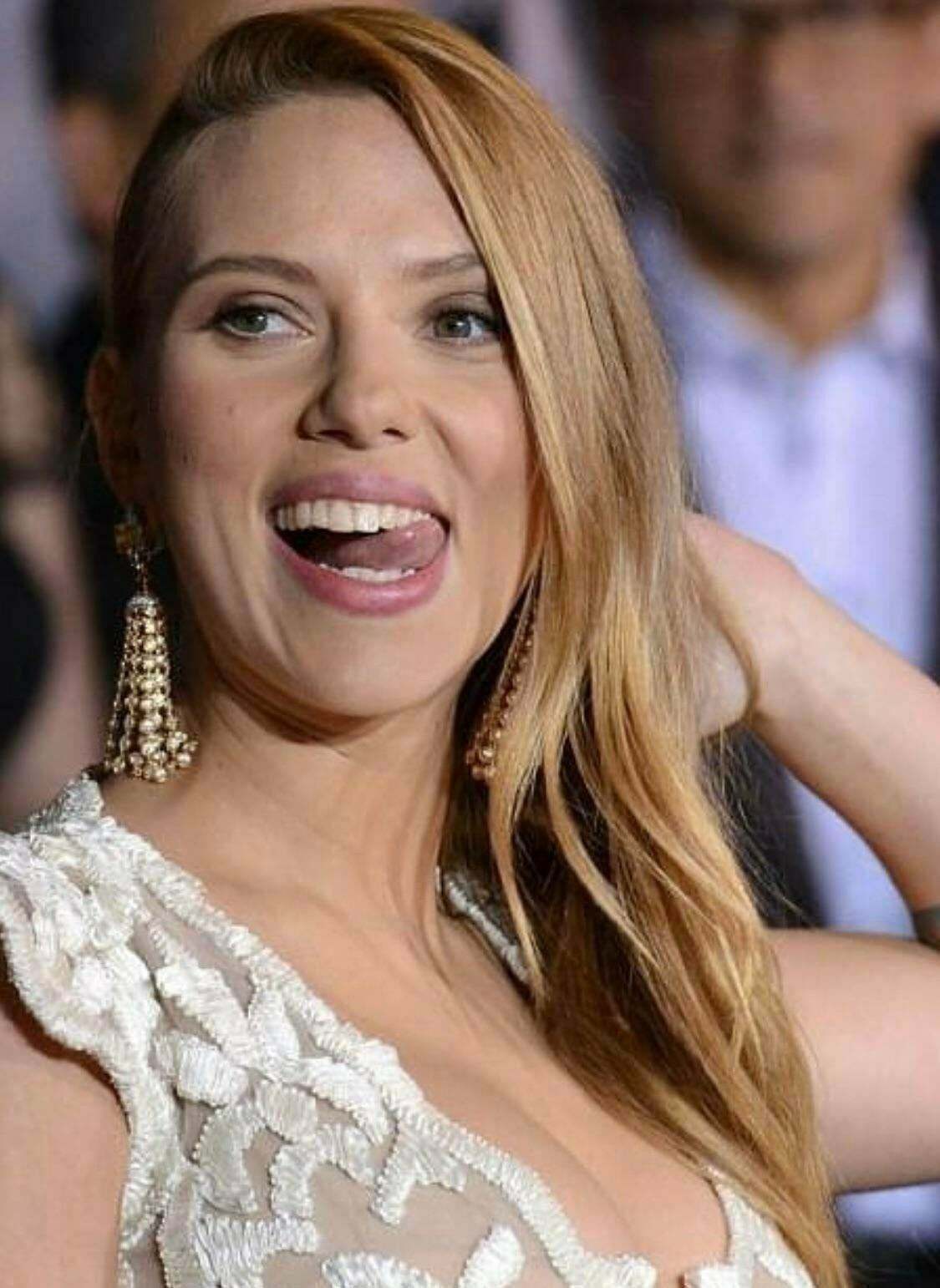 Scarlett Johansson when she sees my rock hard cock