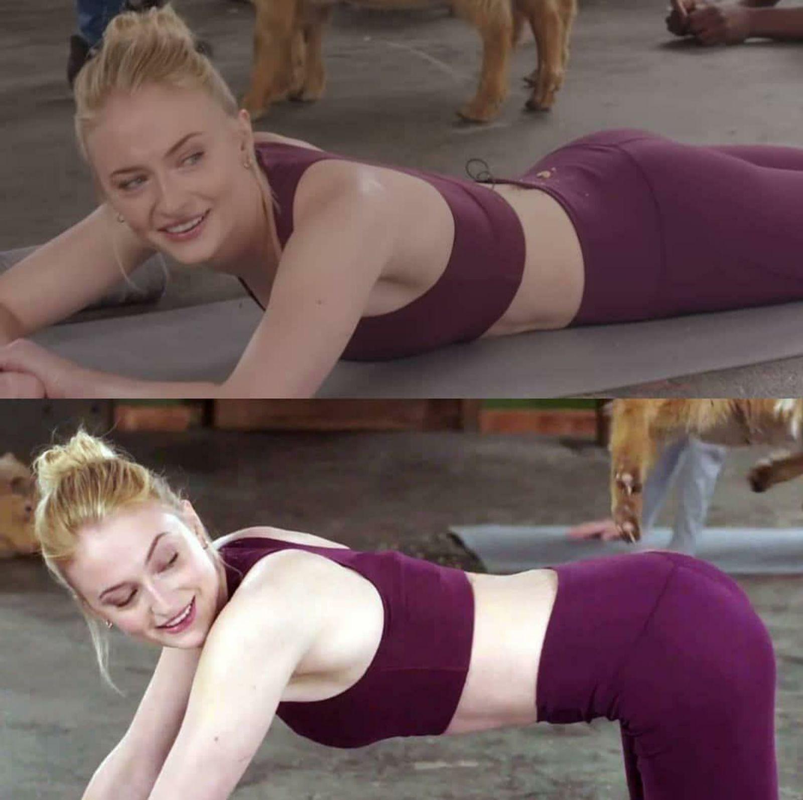 Sophie Turner looking tight in some hot yoga pants