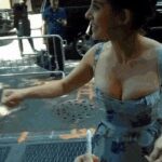 Alison Brie signing autographs with some bold camera work