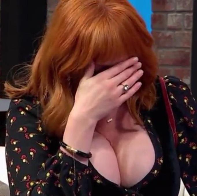 Christina Hendricks is always embarrassed when she causes men to