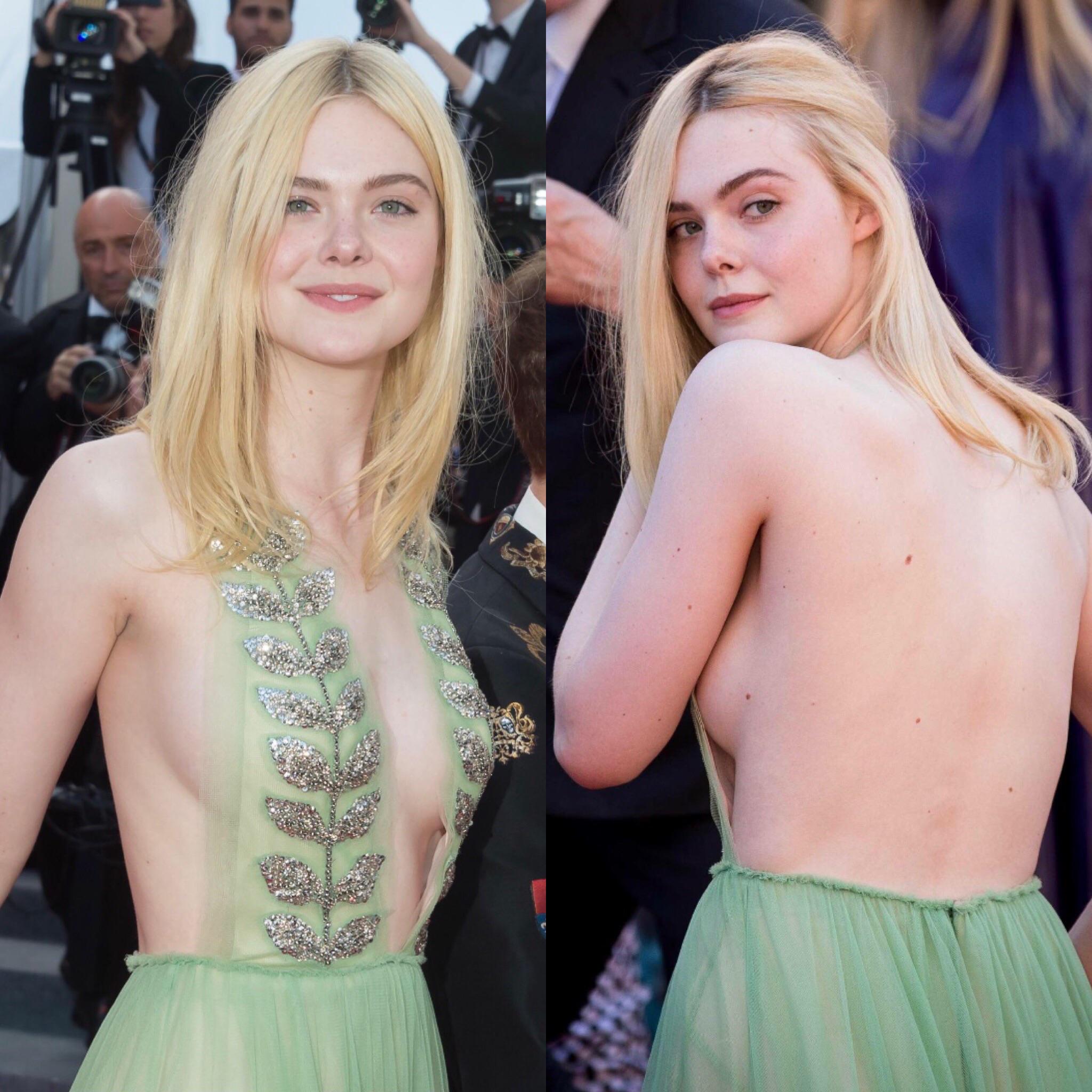 With this outfit, Elle Fanning begs to get fucked...