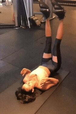 Nina Dobrev showing off her camel toe at the gym