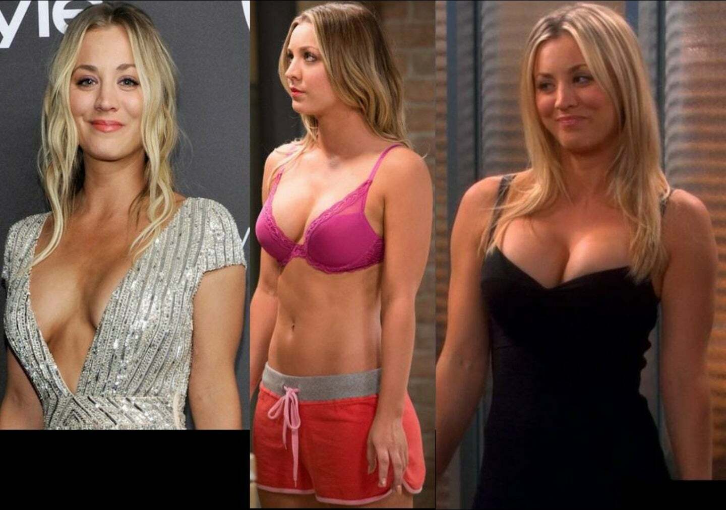 Kaley Cuoco has such a petite figure and yet such big boobs it's crazy.