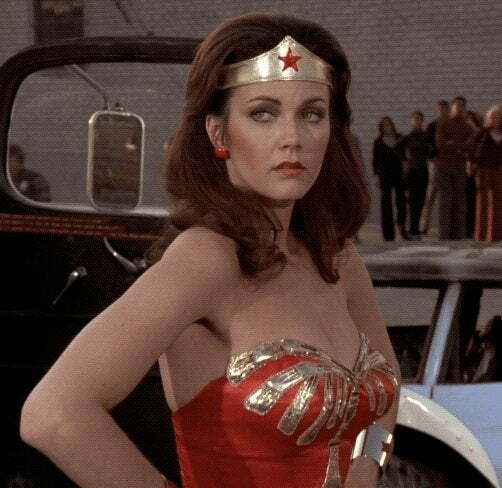 Grabbing your massive member and telling Wonder Woman what she has to do to stop you from causing more chaos... [Lynda Carter]