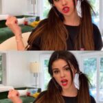 Selena Gomez instructing us how to jerk off, with red lipstick and ponytails that would be useful for the kinky night she always dreams to experience and invites us